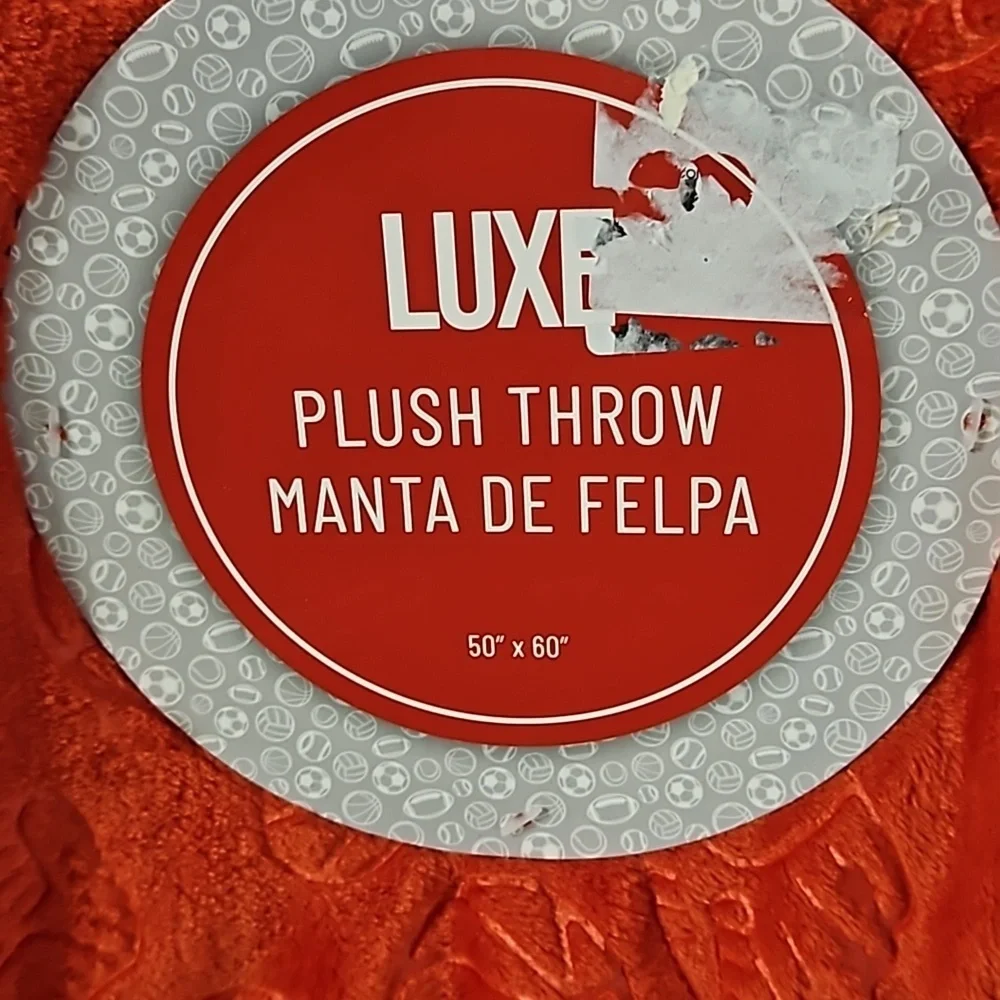 Luxe Orange Red Sports Plush Throw Basketball Baseball Football Tennis 50